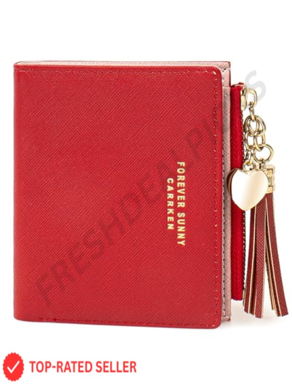 Elegant Faux Leather Bifold Wallet with RFID Blocking, Tassel & Coin Pocket